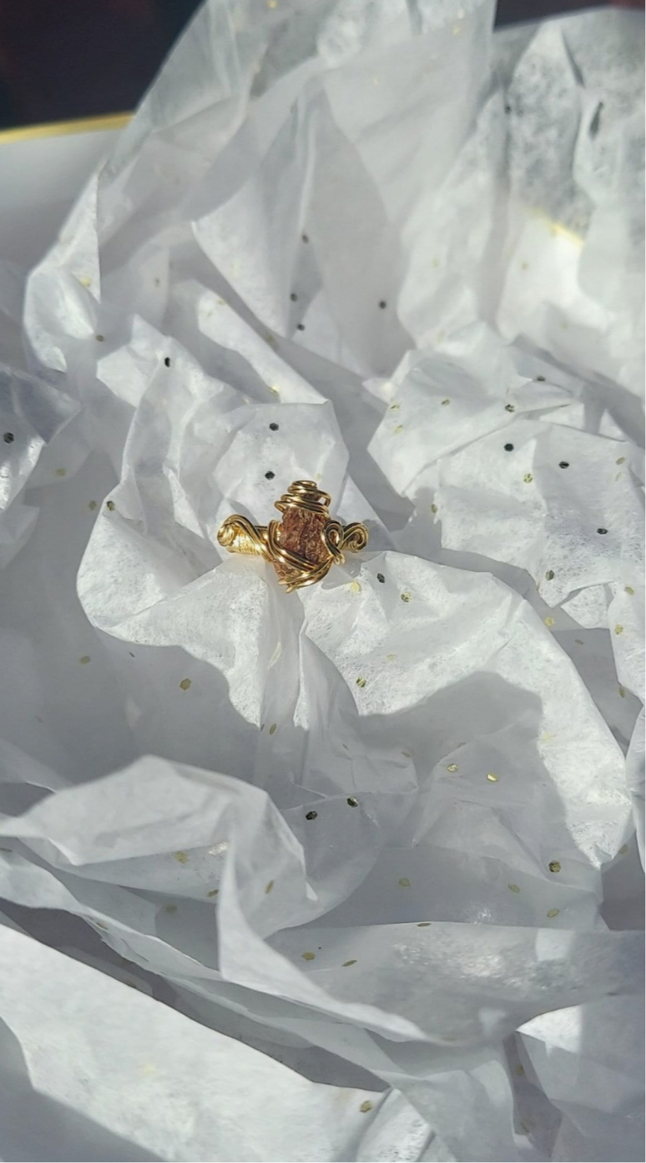 Gold Aragonite Ring