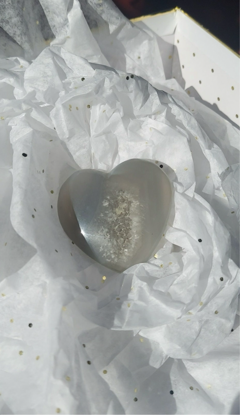 Blue Druzy Agate Heart