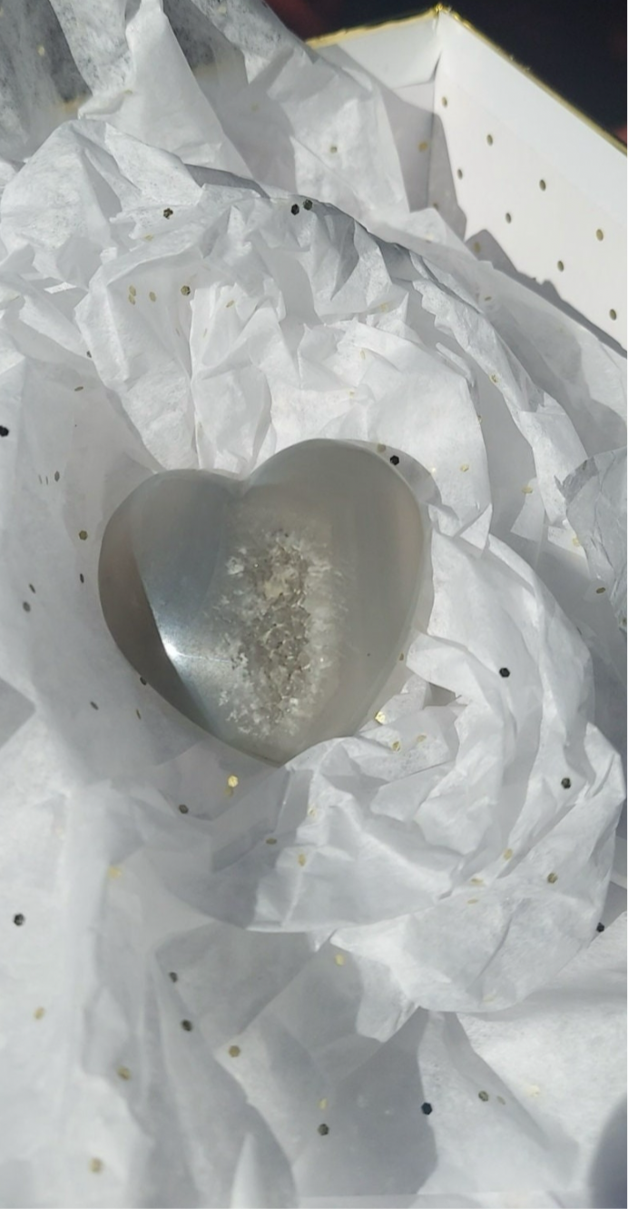 Blue Druzy Agate Heart